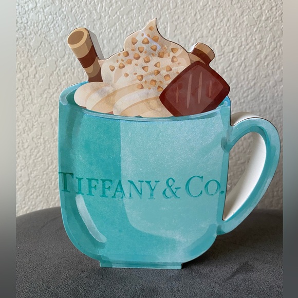 Source Unknown Other - Designer Inspired Blue Coffee Cup House Shelf Decor NWT